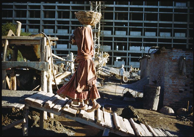 Women were an integral part of the construction effort. Among their jobs: Carrying cement for a building project in Chandigarh, India in 1956. Women were an integral part of the construction effort. Among their jobs: Carrying cement for a building project in Chandigarh, India in 1956.