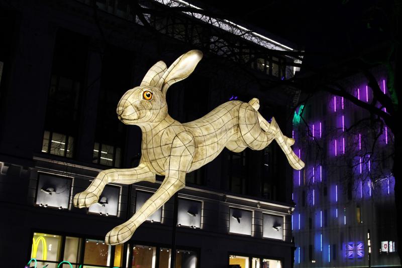 Nightlife in London's Leicester Square is one of dozens of light installations on display around the city this week. Nightlife in London's Leicester Square is one of dozens of light installations on display around the city this week.