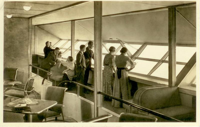 Hindenburg's passenger quarters featured observation windows on both the port and starboard sides that opened for fresh air and taking photographs. Hindenburg's passenger quarters featured observation windows on both the port and starboard sides that opened for fresh air and taking photographs.