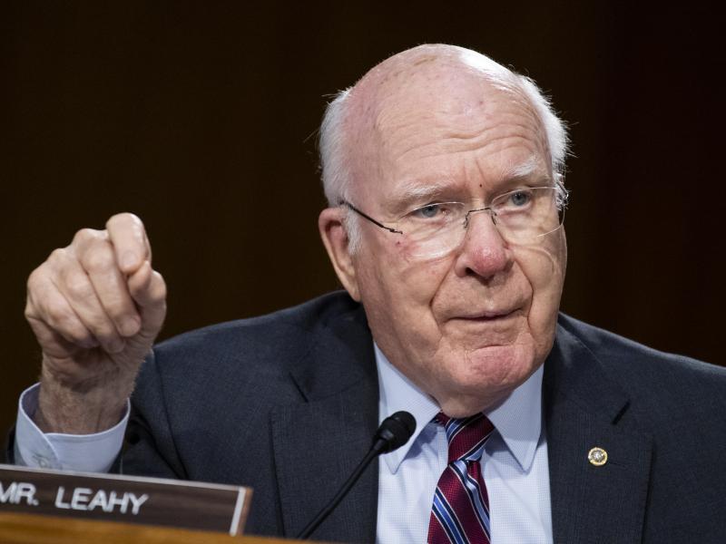Sen. Patrick Leahy, D-Vt., says it would be "political hypocrisy" for Majority Leader Mitch McConnell, R-Ky., to hold a vote before Election Day on any nominee to replace Supreme Court Justice Ruth Bader Ginsburg. Sen. Patrick Leahy, D-Vt., says it would be "political hypocrisy" for Majority Leader Mitch McConnell, R-Ky., to hold a vote before Election Day on any nominee to replace Supreme Court Justice Ruth Bader Ginsburg.