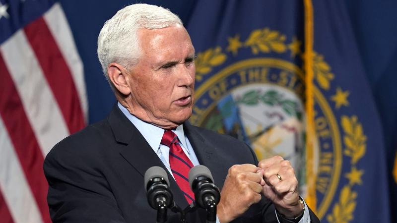 Former Vice President Mike Pence addresses the annual Hillsborough County Lincoln-Reagan Dinner on Thursday night in Manchester, N.H. He called Jan 6 "a dark day" in the history of the U.S. Capitol. Former Vice President Mike Pence addresses the annual Hillsborough County Lincoln-Reagan Dinner on Thursday night in Manchester, N.H. He called Jan 6 "a dark day" in the history of the U.S. Capitol.