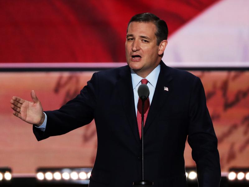 Sen. Ted Cruz addresses the Republican convention on Wednesday -- without endorsing Donald Trump. Sen. Ted Cruz addresses the Republican convention on Wednesday -- without endorsing Donald Trump.