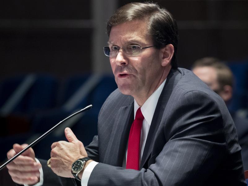 Defense Secretary Mark Esper, pictured last month, spoke with his Chinese counterpart Thursday amid strained relations between the two countries. Defense Secretary Mark Esper, pictured last month, spoke with his Chinese counterpart Thursday amid strained relations between the two countries.
