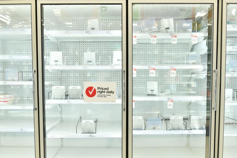Empty shelves at a Target in Burbank, Calif., on March 14, 2020. Many people across the U.S. are approaching the one-year anniversary of the moment they went into lockdown and realized life as they knew it had changed. Empty shelves at a Target in Burbank, Calif., on March 14, 2020. Many people across the U.S. are approaching the one-year anniversary of the moment they went into lockdown and realized life as they knew it had changed.