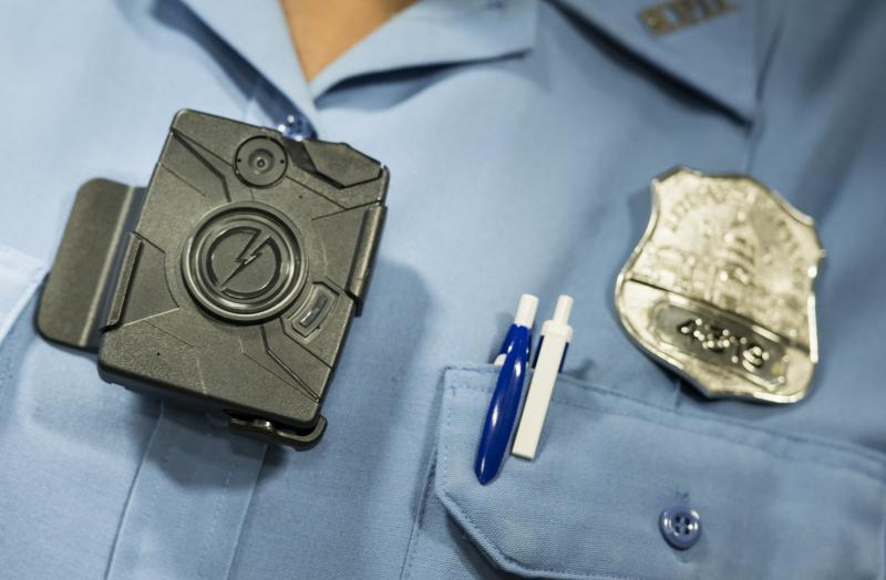 A body camera from Taser is seen during a press conference on Sept. 24, 2014 in Washington, DC. A body camera from Taser is seen during a press conference on Sept. 24, 2014 in Washington, DC.