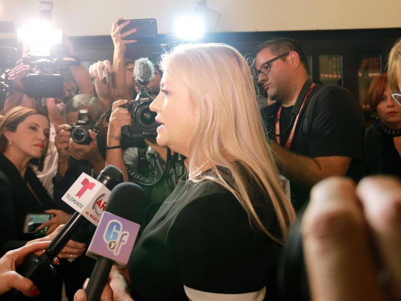 Puerto Rico Gov. Wanda Vázquez, pictured in November, faces controversy over potential corruption following the discovery of a warehouse full of disaster supplies, some dating back to 2017's Hurricane Maria. Puerto Rico Gov. Wanda Vázquez, pictured in November, faces controversy over potential corruption following the discovery of a warehouse full of disaster supplies, some dating back to 2017's Hurricane Maria.