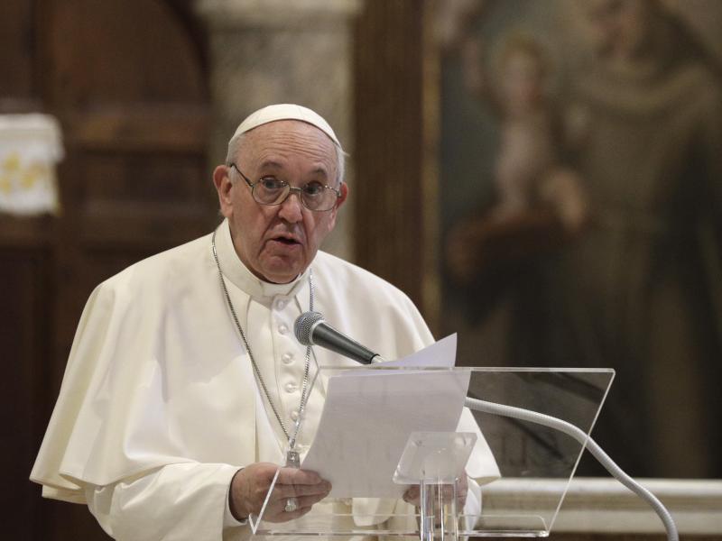Pope Francis attends a interreligious ceremony for peace Tuesday in the Basilica of Santa Maria in Aracoeli in Rome. Pope Francis attends a interreligious ceremony for peace Tuesday in the Basilica of Santa Maria in Aracoeli in Rome.