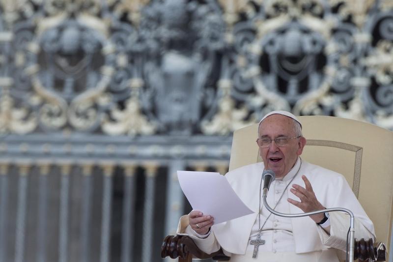 Pope Francis delivers a speech Wednesday during his general audience at Saint Peter's Square in Vatican City. Pope Francis delivers a speech Wednesday during his general audience at Saint Peter's Square in Vatican City.