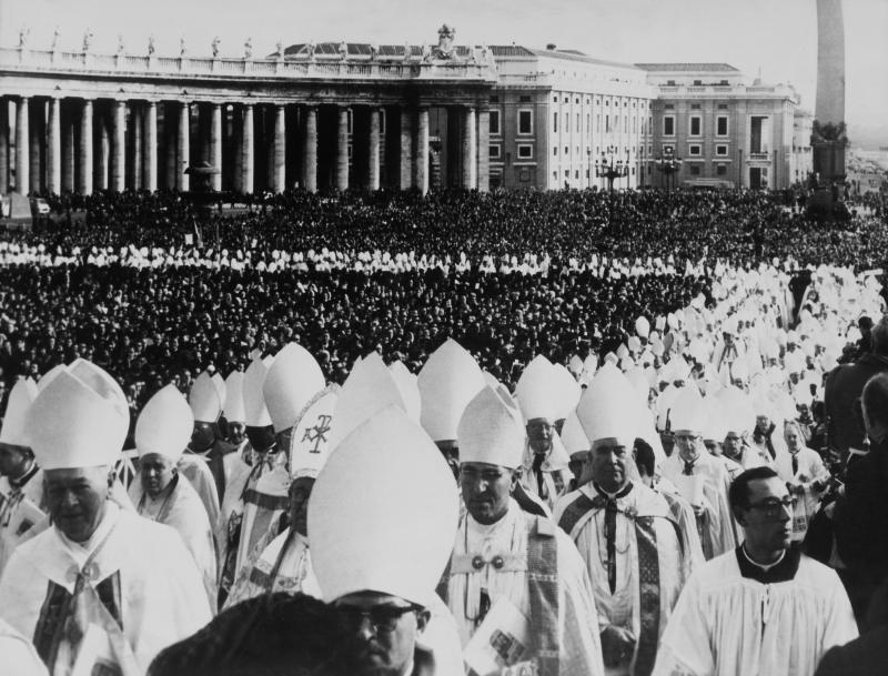 The closing ceremony of the Second Vatican Council in St. Peter Square on Dec. 9, 1965. Forty bishops pledged to forsake worldly goods, but the agreement was largely ignored. Pope Francis' emphasis on helping the poor has revived talk about the Pact of th The closing ceremony of the Second Vatican Council in St. Peter Square on Dec. 9, 1965. Forty bishops pledged to forsake worldly goods, but the agreement was largely ignored. Pope Francis' emphasis on helping the poor has revived talk about the Pact of th
