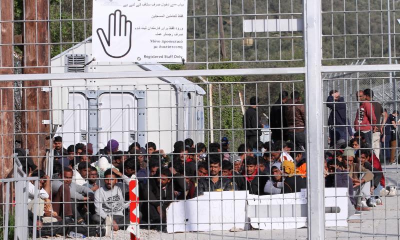 Pakistani refugees go on a hunger strike during a protest against the EU's deportation deal with Turkey at Moria Refugee Camp in Lesbos, Greece, on Wednesday. The pope and the Orthodox Church's ecumenical patriarch may be visiting the island soon. Pakistani refugees go on a hunger strike during a protest against the EU's deportation deal with Turkey at Moria Refugee Camp in Lesbos, Greece, on Wednesday. The pope and the Orthodox Church's ecumenical patriarch may be visiting the island soon.