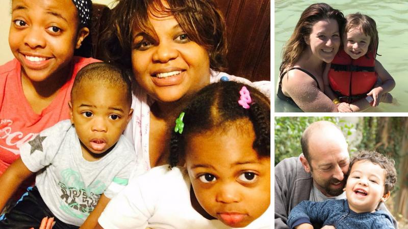 (Left) Shana Steele with her three children. (Top) Vannessa Kamerschen with her daughter. (Bottom) David Meissner with his son. (Left) Shana Steele with her three children. (Top) Vannessa Kamerschen with her daughter. (Bottom) David Meissner with his son.