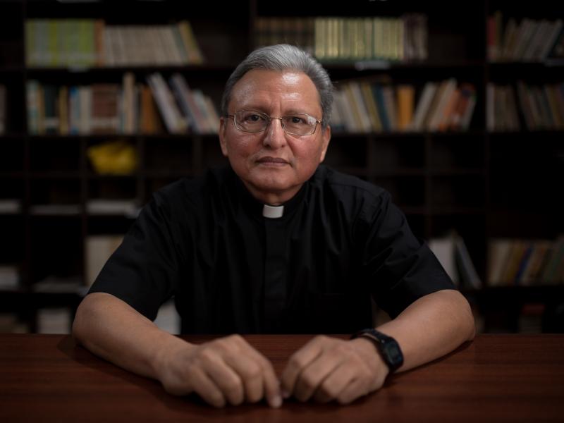 José Alberto "Chepe" Idiáquez, a Catholic priest and rector at a private Jesuit university in Nicaragua, has become an outspoken critic of Nicaraguan President Daniel Ortega. José Alberto "Chepe" Idiáquez, a Catholic priest and rector at a private Jesuit university in Nicaragua, has become an outspoken critic of Nicaraguan President Daniel Ortega.
