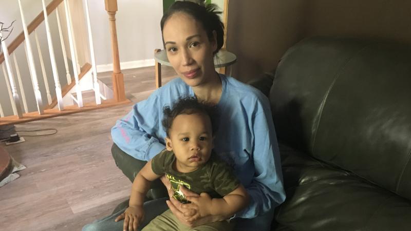 Natalie Lynch at a relative's home with her youngest child, Maycen. In 2014, when Lynch was pregnant with her older child, she spent two weeks before giving birth in a prison cell, mostly alone. Natalie Lynch at a relative's home with her youngest child, Maycen. In 2014, when Lynch was pregnant with her older child, she spent two weeks before giving birth in a prison cell, mostly alone.