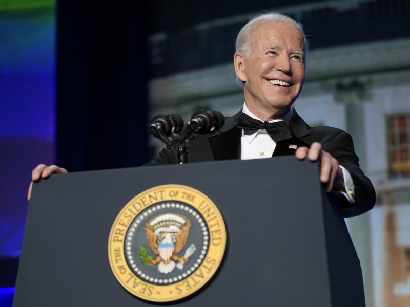 President Joe Biden speaks at the annual White House Correspondents' Association dinner, Saturday, April 30, 2022, in Washington. President Joe Biden speaks at the annual White House Correspondents' Association dinner, Saturday, April 30, 2022, in Washington.