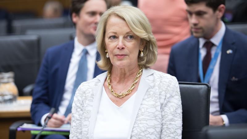 U.S. Ambassador to the International Atomic Energy Agency Jackie Wolcott at a board of governors meeting in Vienna, Austria on Wednesday. U.S. Ambassador to the International Atomic Energy Agency Jackie Wolcott at a board of governors meeting in Vienna, Austria on Wednesday.