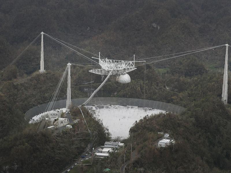 The Arecibo Observatory in Puerto Rico is seen after Hurricane Maria hit it in September 2017. The Arecibo Observatory in Puerto Rico is seen after Hurricane Maria hit it in September 2017.