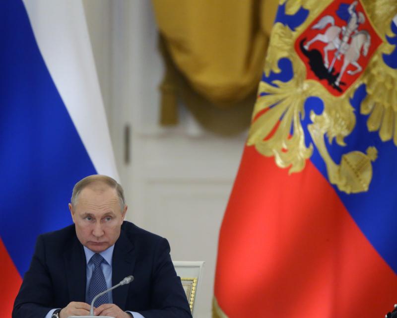Russian President Vladimir Putin speaks during the State Council's meeting at Grand Kremlin Palace on Dec. 26 in Moscow. Russian President Vladimir Putin speaks during the State Council's meeting at Grand Kremlin Palace on Dec. 26 in Moscow.