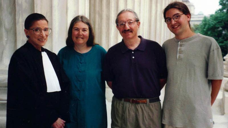 Sharron Cohen (second from left) with her husband David Cohen, and son Nathan Cohen with Supreme Court Justice Ruth Bader Ginsburg on the steps of the Supreme Court building in 1999. Sharron Cohen (second from left) with her husband David Cohen, and son Nathan Cohen with Supreme Court Justice Ruth Bader Ginsburg on the steps of the Supreme Court building in 1999.