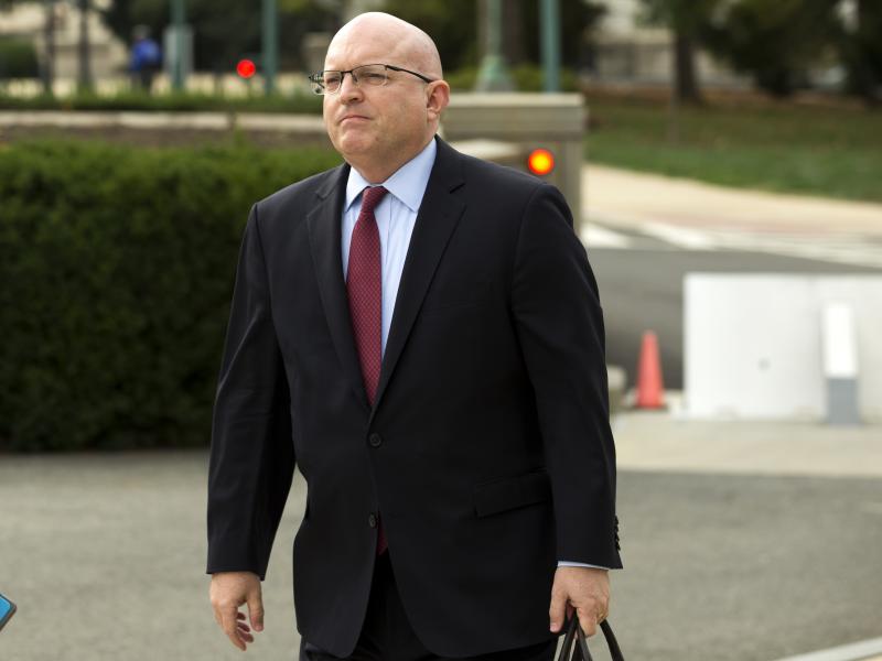 Philip Reeker, acting assistant secretary of state for Europe, arrives Oct. 26 for a closed-door interview at the Capitol in Washington. Philip Reeker, acting assistant secretary of state for Europe, arrives Oct. 26 for a closed-door interview at the Capitol in Washington.