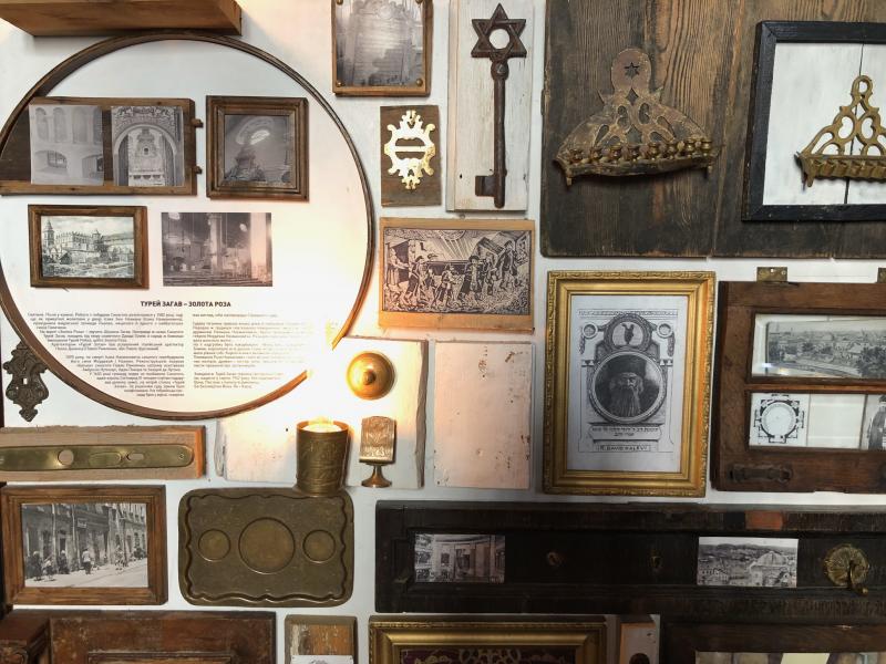 The walls of the Golden Rose restaurant in Lviv, Ukraine, are covered with collages that tell detailed stories about the Jewish legacy of the city. The walls of the Golden Rose restaurant in Lviv, Ukraine, are covered with collages that tell detailed stories about the Jewish legacy of the city.