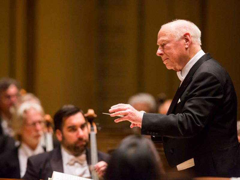 The conductor Bernard Haitink leading the Chicago Symphony Orchestra in an undated photo. Haitink died Thursday at age 92. The conductor Bernard Haitink leading the Chicago Symphony Orchestra in an undated photo. Haitink died Thursday at age 92.