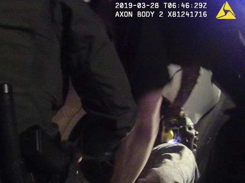 In this image made from a March 28, 2019, body camera video provided by the Austin, Texas, police, Williamson County deputies hold down Javier Ambler as one of them uses a stun gun on him during his arrest. He eventually died. In this image made from a March 28, 2019, body camera video provided by the Austin, Texas, police, Williamson County deputies hold down Javier Ambler as one of them uses a stun gun on him during his arrest. He eventually died.
