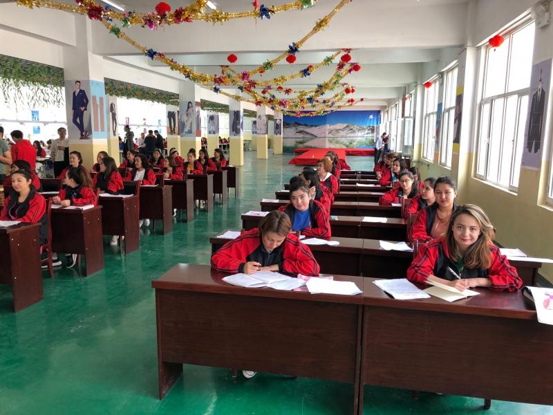 Uighur detainees at a detention facility in Kashgar take vocational classes. All the detainees in this class admitted to having been "infected with extremist thoughts." Uighur detainees at a detention facility in Kashgar take vocational classes. All the detainees in this class admitted to having been "infected with extremist thoughts."