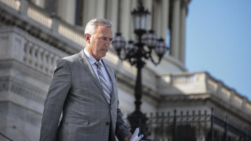 Rep. John Katko, R-N.Y., walks down the steps of the U.S. Capitol on Sept. 23, 2021. Katko has announced his retirement from Congress. Rep. John Katko, R-N.Y., walks down the steps of the U.S. Capitol on Sept. 23, 2021. Katko has announced his retirement from Congress.