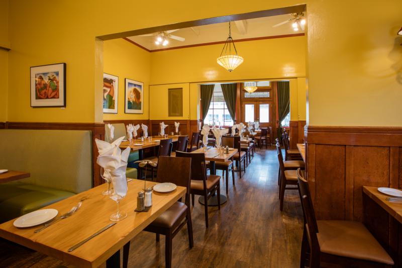 The Girl & The Fig's inside dining room is empty these days. The Girl & The Fig's inside dining room is empty these days.