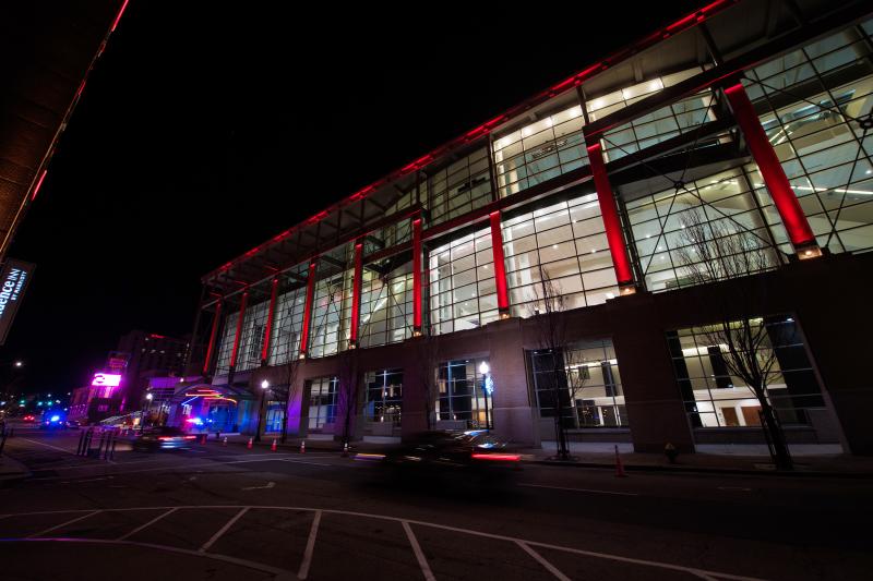 The Rhode Island Convention Center in downtown Providence has been converted into a field hospital which opened this week to care for an overflow of patients with COVID-19. The Rhode Island Convention Center in downtown Providence has been converted into a field hospital which opened this week to care for an overflow of patients with COVID-19.