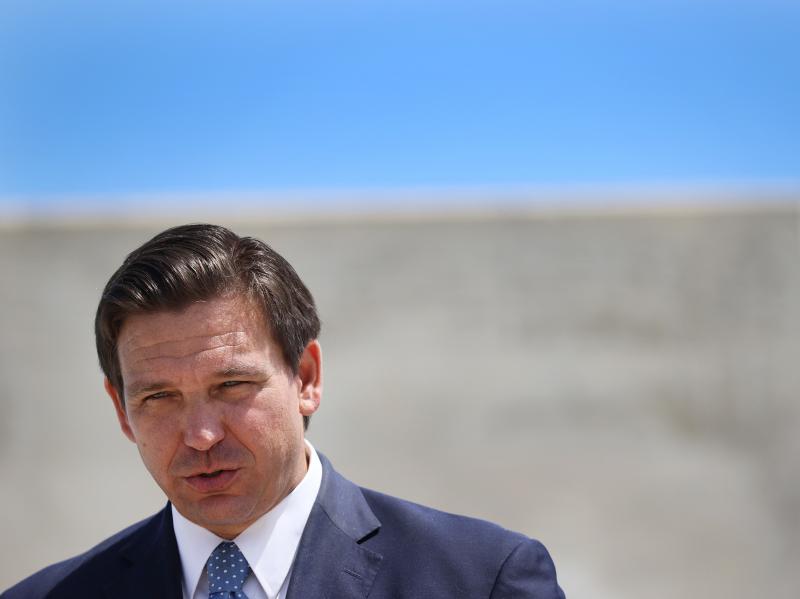 Florida Gov. Ron DeSantis speaks to the media about the cruise industry during a press conference at PortMiami in April. DeSantis faces criticism for failing to do all he could on Florida's biggest environmental threat: climate change. Florida Gov. Ron DeSantis speaks to the media about the cruise industry during a press conference at PortMiami in April. DeSantis faces criticism for failing to do all he could on Florida's biggest environmental threat: climate change.