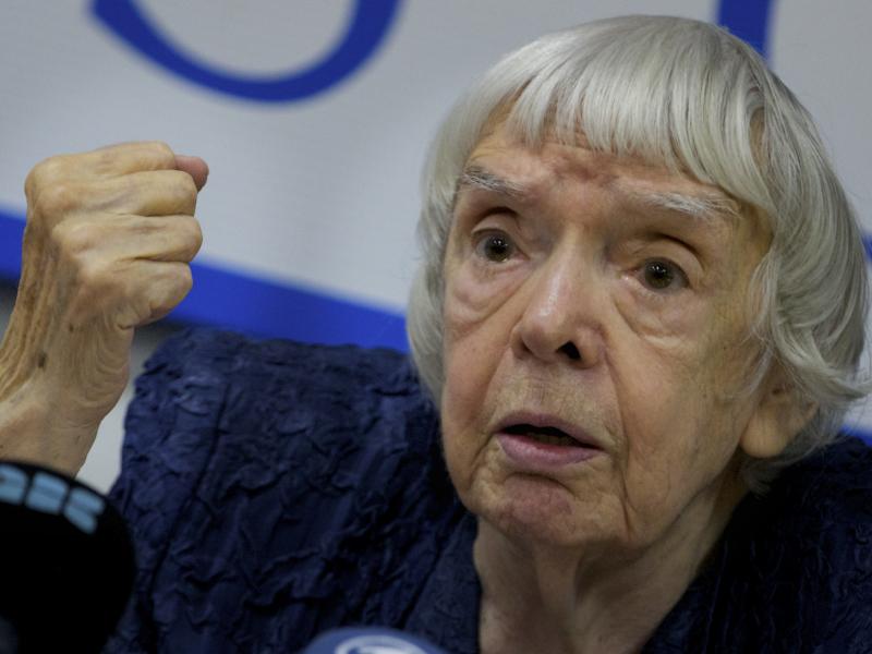 Russian human rights activist Lyudmila Alexeyeva speaks at a news conference in Moscow in 2012. She died Sunday at the age of 91. Russian human rights activist Lyudmila Alexeyeva speaks at a news conference in Moscow in 2012. She died Sunday at the age of 91.