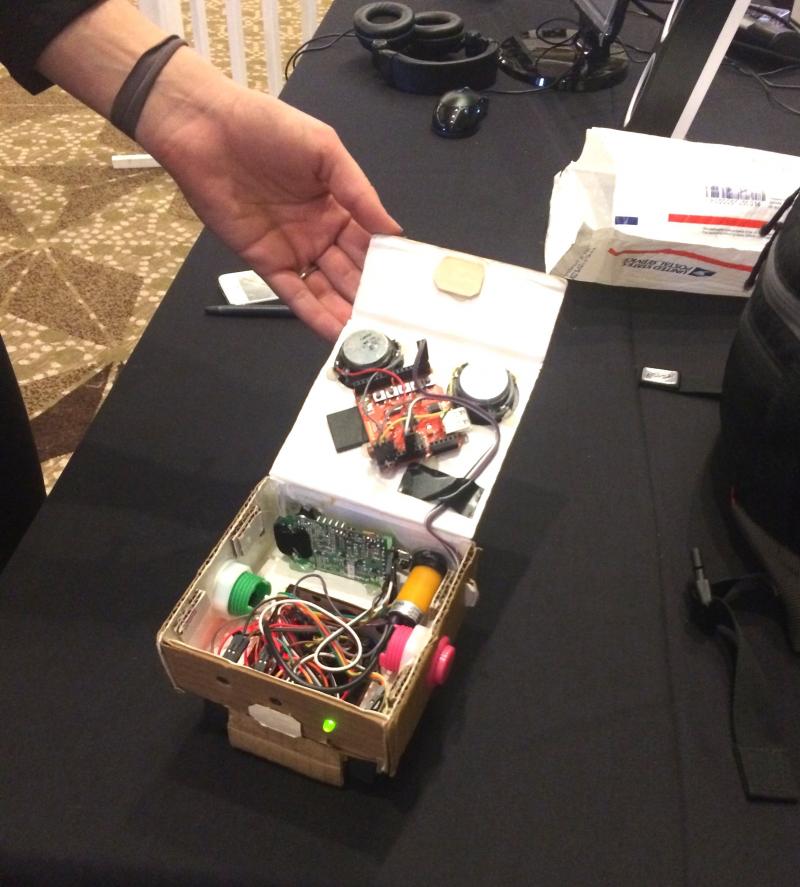 Made of cardboard, BlabDroid asks tough, personal questions that many people are apparently willing to answer. Made of cardboard, BlabDroid asks tough, personal questions that many people are apparently willing to answer.