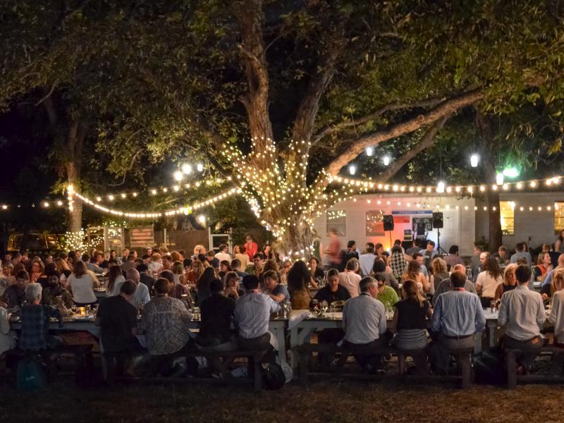 SXSW Eco attendees at the welcome dinner at Springdale Farms in East Austin on Oct. 6. SXSW Eco attendees at the welcome dinner at Springdale Farms in East Austin on Oct. 6.