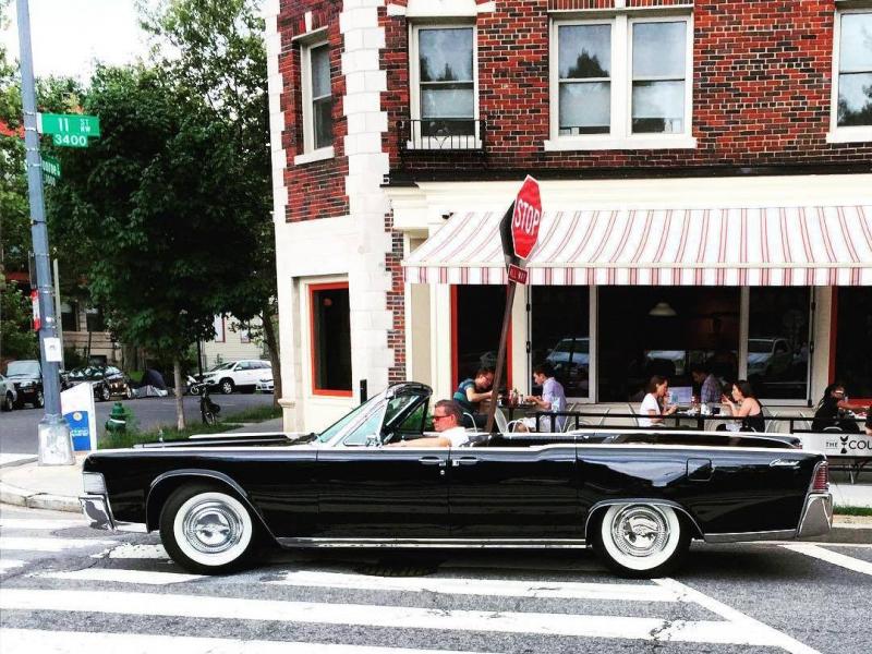 A classic Lincoln Continental convertible is seen in Washington, D.C., in June. A classic Lincoln Continental convertible is seen in Washington, D.C., in June.