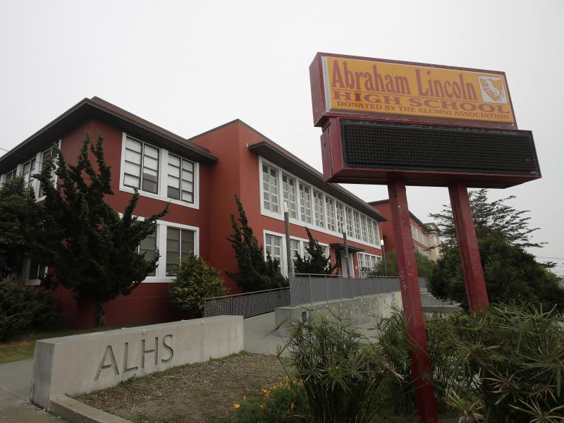 The San Francisco school board has voted to consider removing the names of George Washington and Abraham Lincoln from public schools, such as Abraham Lincoln High School. The San Francisco school board has voted to consider removing the names of George Washington and Abraham Lincoln from public schools, such as Abraham Lincoln High School.