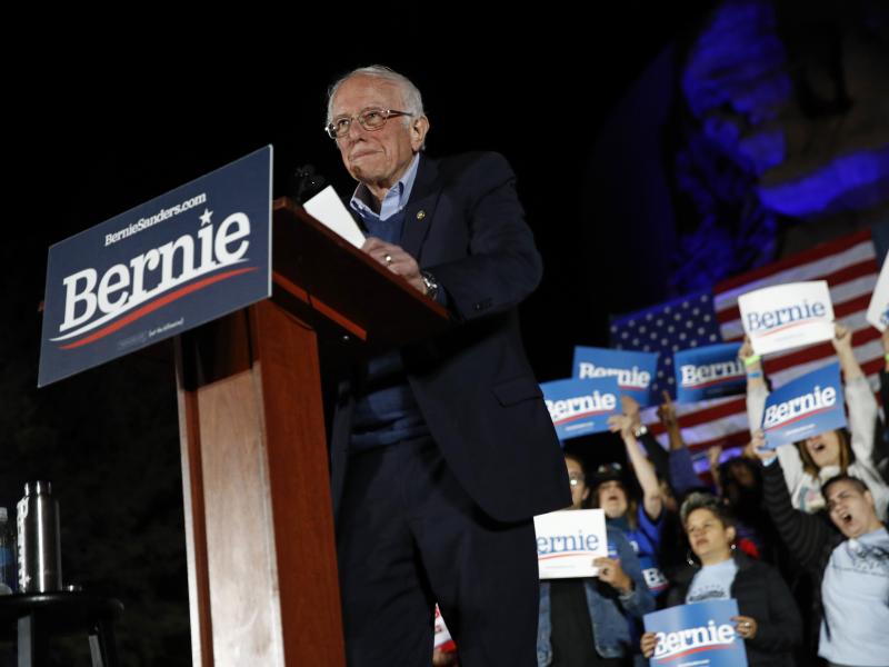 Democratic presidential candidate Sen. Bernie Sanders now has victories in two of the first three states to weigh in on the 2020 Democratic presidential nomination. Democratic presidential candidate Sen. Bernie Sanders now has victories in two of the first three states to weigh in on the 2020 Democratic presidential nomination.