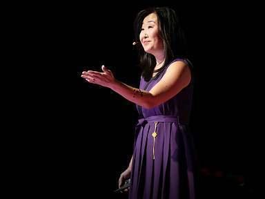 Sara Jones on the TED stage. Sara Jones on the TED stage.