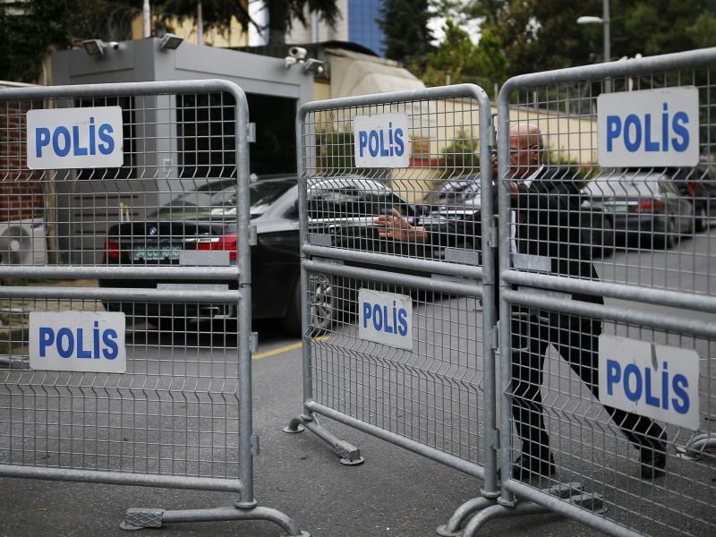 A blocked road in Istanbul leads to the Saudi consulate. Jamal Khashoggi, a prominent critic of Saudi Arabia's crown prince, visited the consulate earlier this week and has not been seen since. A blocked road in Istanbul leads to the Saudi consulate. Jamal Khashoggi, a prominent critic of Saudi Arabia's crown prince, visited the consulate earlier this week and has not been seen since.