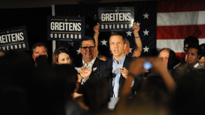 Missouri Gov. Eric Greitens after securing the GOP nomination in August of 2016. Allies of Greitens are using a nonprofit group to advance his legislative agenda. Missouri Gov. Eric Greitens after securing the GOP nomination in August of 2016. Allies of Greitens are using a nonprofit group to advance his legislative agenda.