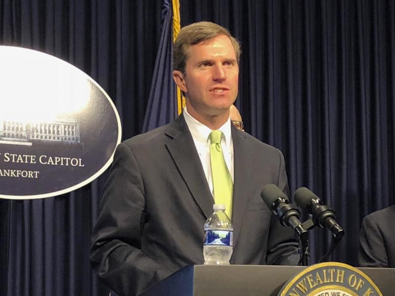 Kentucky Gov. Andy Beshear, seen last week, defended round-the-clock surveillance of a man who allegedly tested positive for coronavirus and wouldn't self-isolate. Kentucky Gov. Andy Beshear, seen last week, defended round-the-clock surveillance of a man who allegedly tested positive for coronavirus and wouldn't self-isolate.