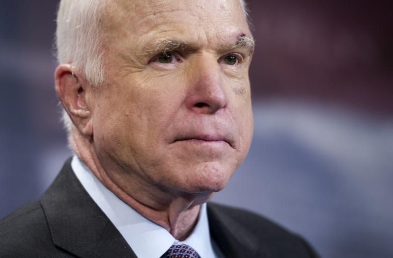 Sen. John McCain, R-Ariz., speaks to reporters on Capitol Hill in Washington last July. The Mayo Clinic announced that same month that he had been diagnosed with brain cancer. Sen. John McCain, R-Ariz., speaks to reporters on Capitol Hill in Washington last July. The Mayo Clinic announced that same month that he had been diagnosed with brain cancer.