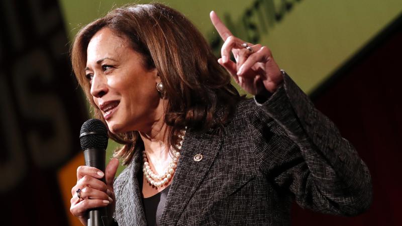 Sen. Kamala Harris, D-Calif., speaks at Vote For Justice: An Evening of Empowerment with activists and artists at the Newseum in May 2018. Sen. Kamala Harris, D-Calif., speaks at Vote For Justice: An Evening of Empowerment with activists and artists at the Newseum in May 2018.