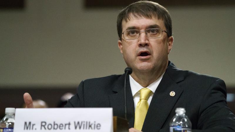 Robert Wilkie testifies during a Senate Veterans Affairs Committee nominations hearing on Capitol Hill in Washington, on June 27, 2018. Robert Wilkie testifies during a Senate Veterans Affairs Committee nominations hearing on Capitol Hill in Washington, on June 27, 2018.