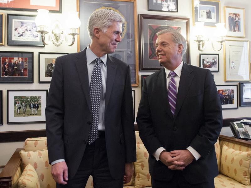 Judge Neil Gorsuch, pictured with Sen. Lindsey Graham, has met with 72 senators ahead of his confirmation hearings. Judge Neil Gorsuch, pictured with Sen. Lindsey Graham, has met with 72 senators ahead of his confirmation hearings.