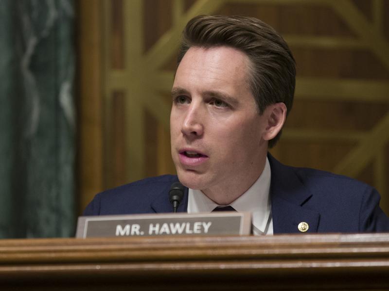 Sen. Josh Hawley, R-Mo., speaks during a hearing of the Senate Judiciary Committee in March. He blames big tech for using "exploitative and addictive practices in order to get us to spend more time on their platform." Sen. Josh Hawley, R-Mo., speaks during a hearing of the Senate Judiciary Committee in March. He blames big tech for using "exploitative and addictive practices in order to get us to spend more time on their platform."