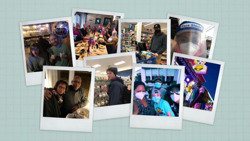 An illustration using photos from before and after the pandemic began. An illustration using photos from before and after the pandemic began.