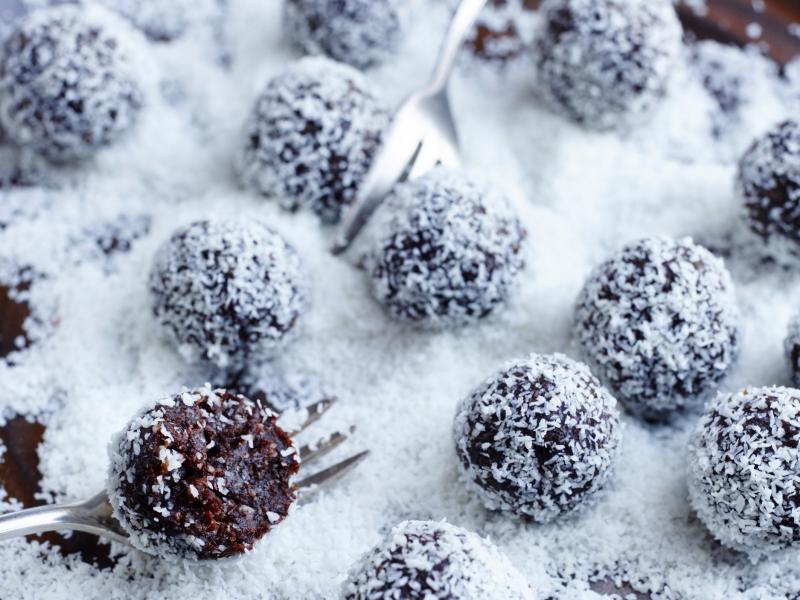 People were more likely to try mealworms — such as these mealworm chocolate truffles sprinkled with coconut — when the ad focused on taste and experience, a study showed. People were more likely to try mealworms — such as these mealworm chocolate truffles sprinkled with coconut — when the ad focused on taste and experience, a study showed.
