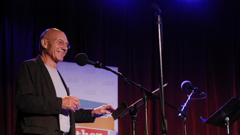 Sir Patrick Stewart on the AMA stage. Sir Patrick Stewart on the AMA stage.