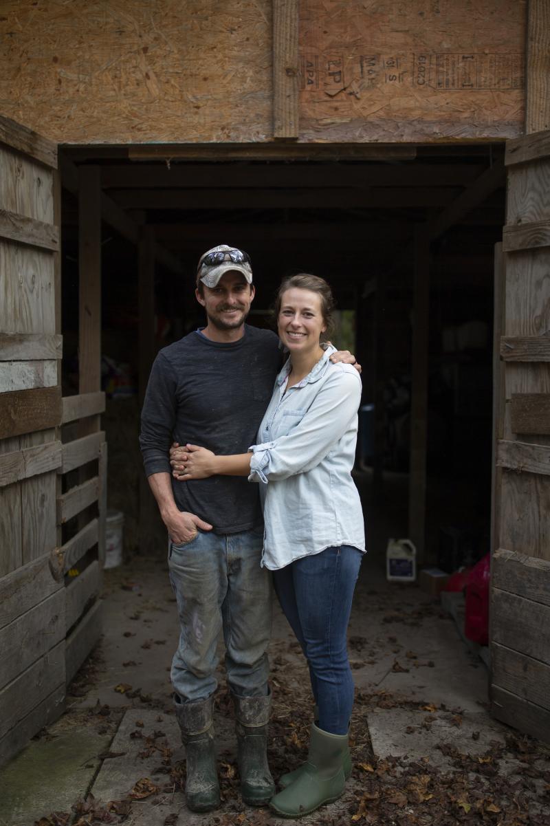 Joe and Rachel Shenk hope to add cows in the near future as they continue to farm full-time in Newport, N.C. Joe and Rachel Shenk hope to add cows in the near future as they continue to farm full-time in Newport, N.C.